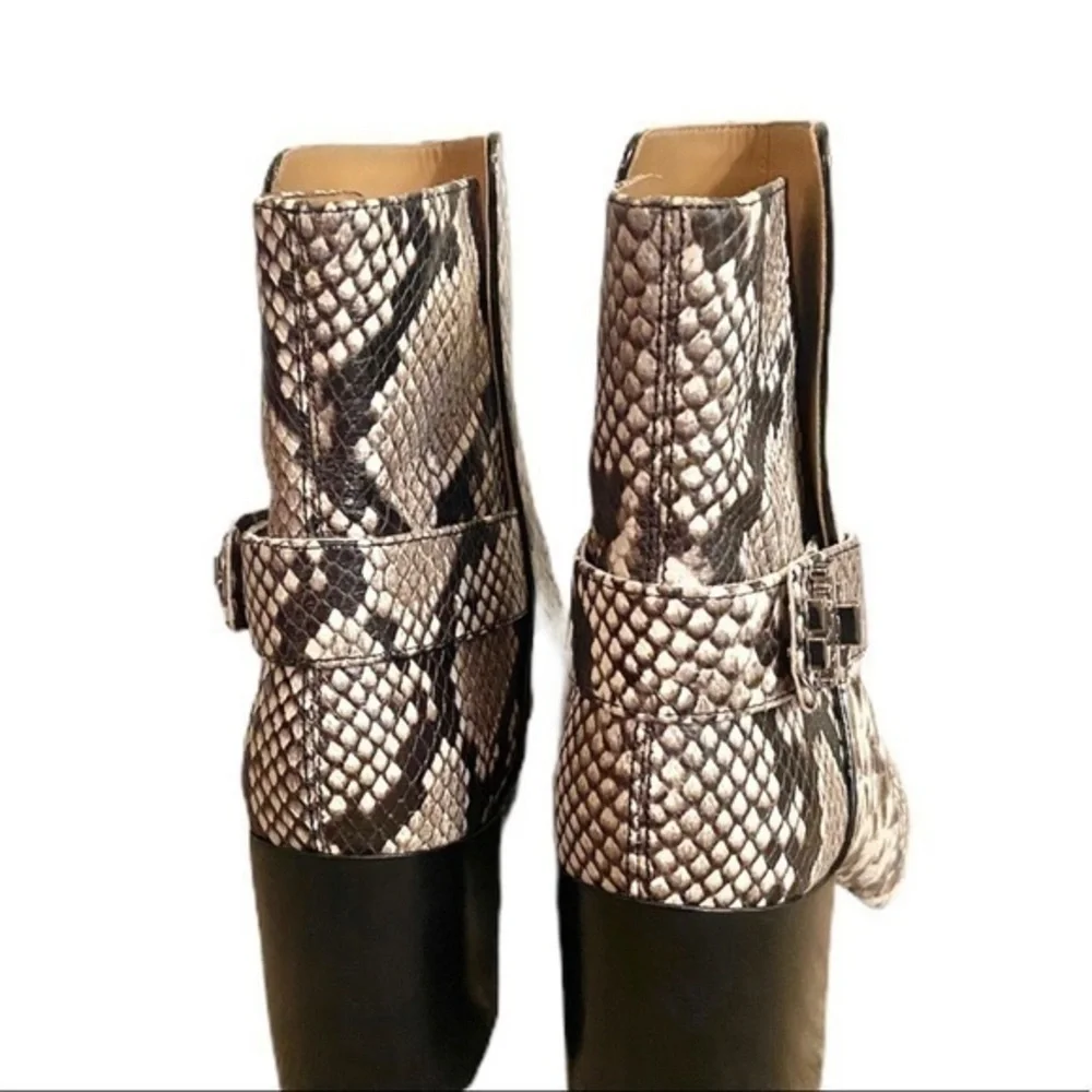 Tory‎ Burch Kira Snakeskin Exotic Print Embossed Luxe Leather Ankle Boots